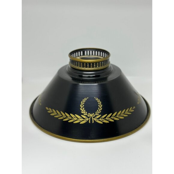 VTG Federal Tole-Painted Metal Lamp Shade 11"x5" MCM Metal Shade - Picture 1 of 10